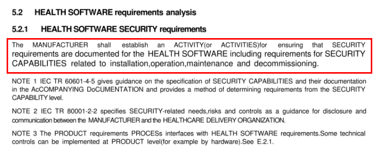 IEC 81001-5-1 보안 요구사항